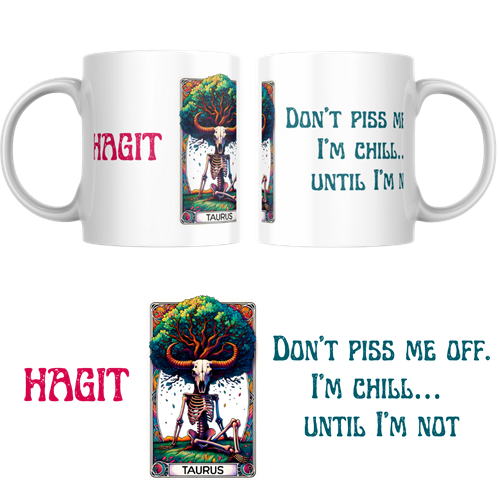 ספל קרמיקה מזל שור Taurus בעיצוב אמנותי צבעוני