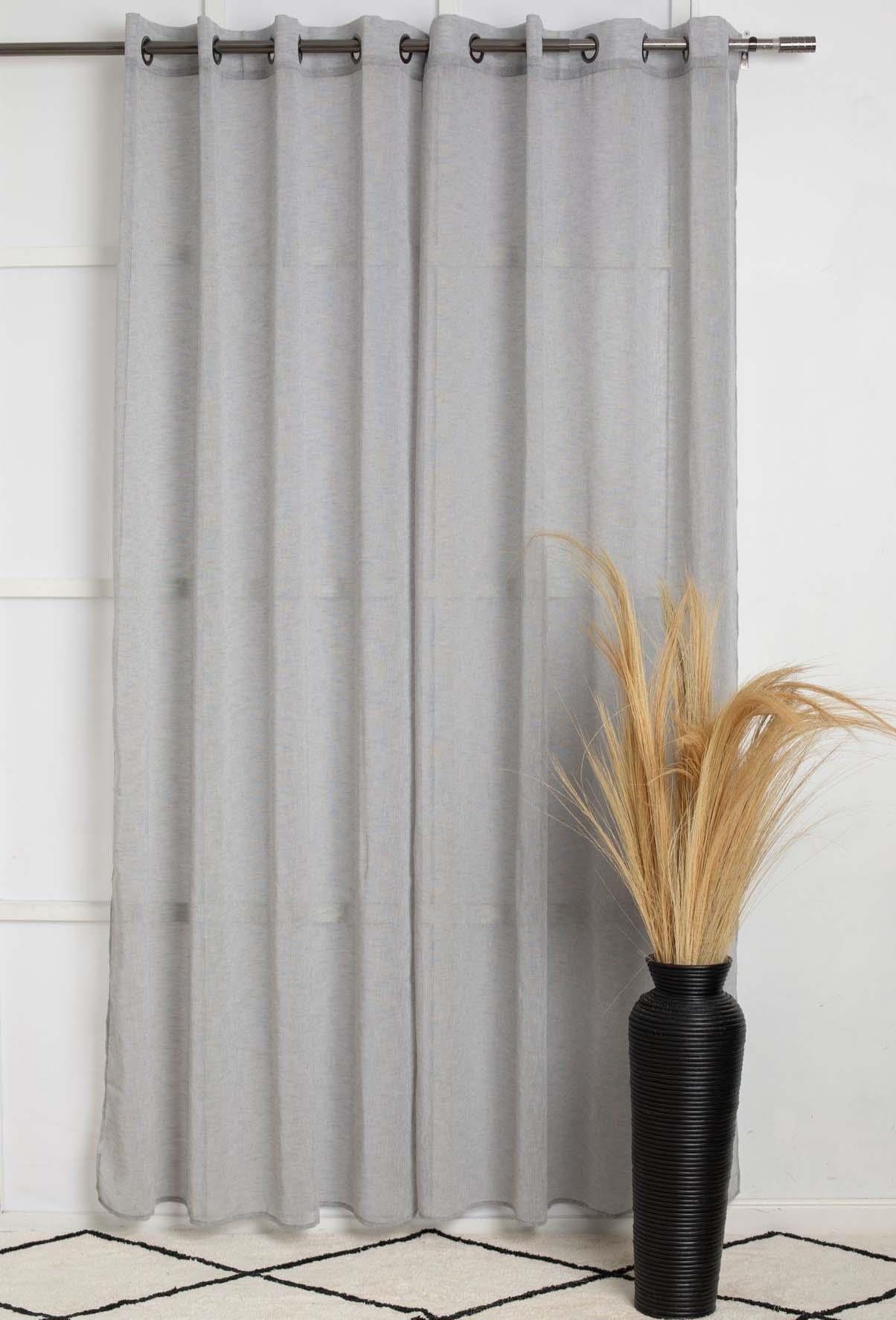 וילון איכותי דמוי פשתן חצי שקוף דגם - טוהר \ דליה אפור