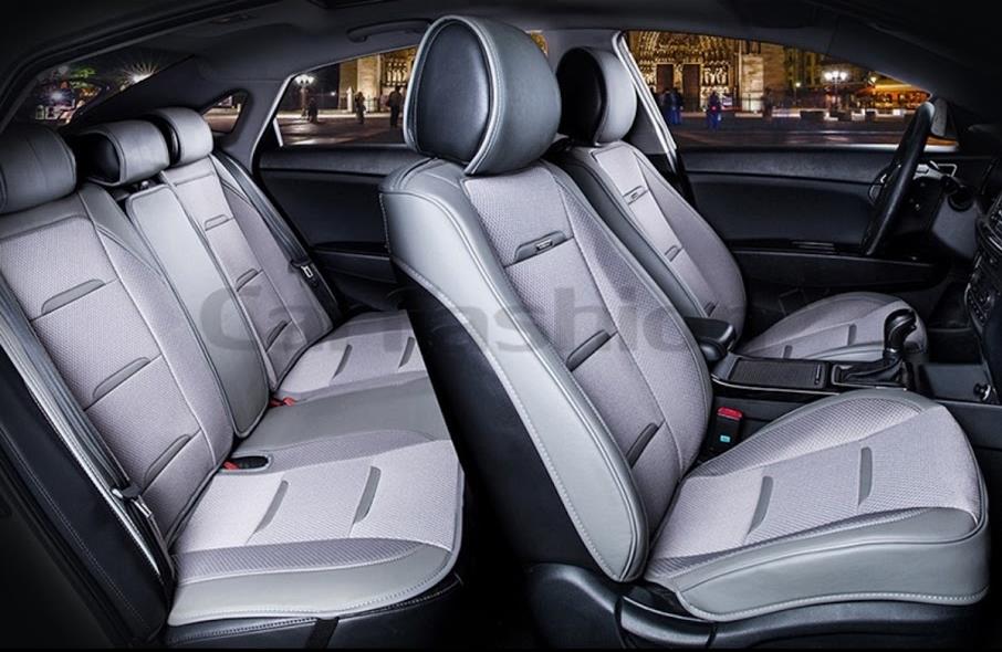 ריפודים נאים לרכב ריפוד כיסוי הגנה נגד לכלוך ושמירה על מושב הרכב צבע אפור בהיר עם נגיעות אפור כהה