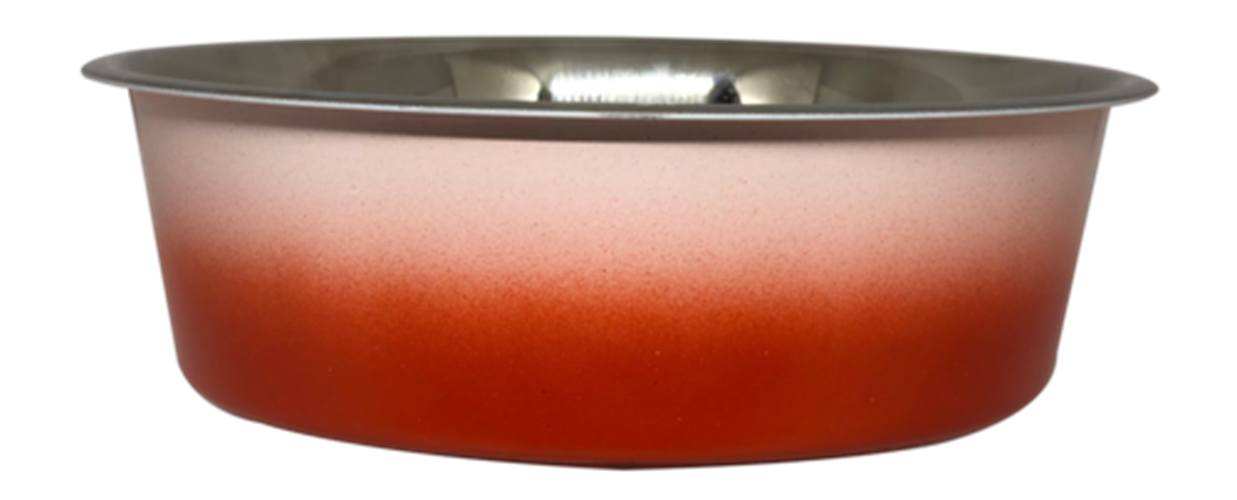 קערת מזון מעוצבת White Orange עם גומיות בתחתית בנפח 0.45 ליטר 