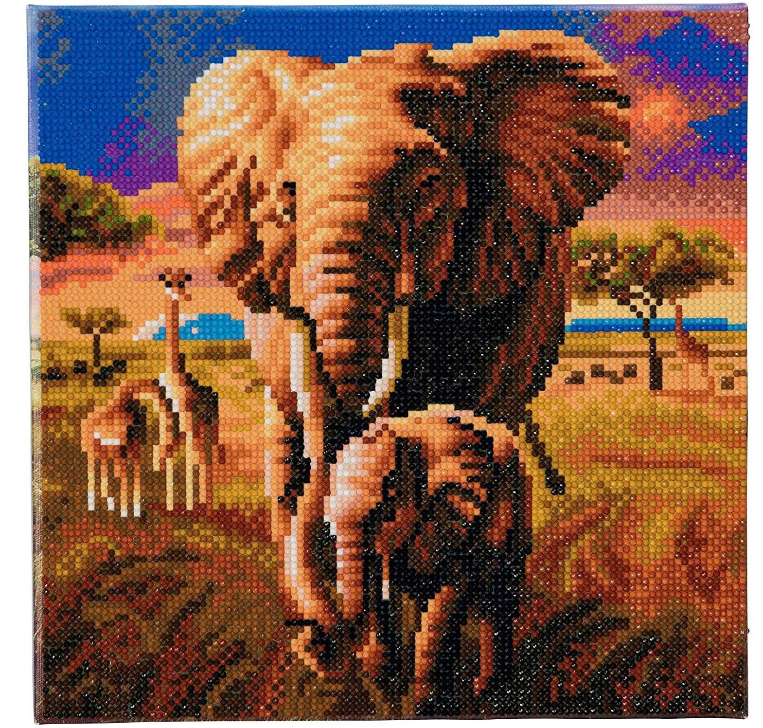 אומנות קריסטל - תמונת קנבס פיל בסוואנה 30*30 אומנות קריסטל - תמונת קנבס פיל בסוואנה 30*30