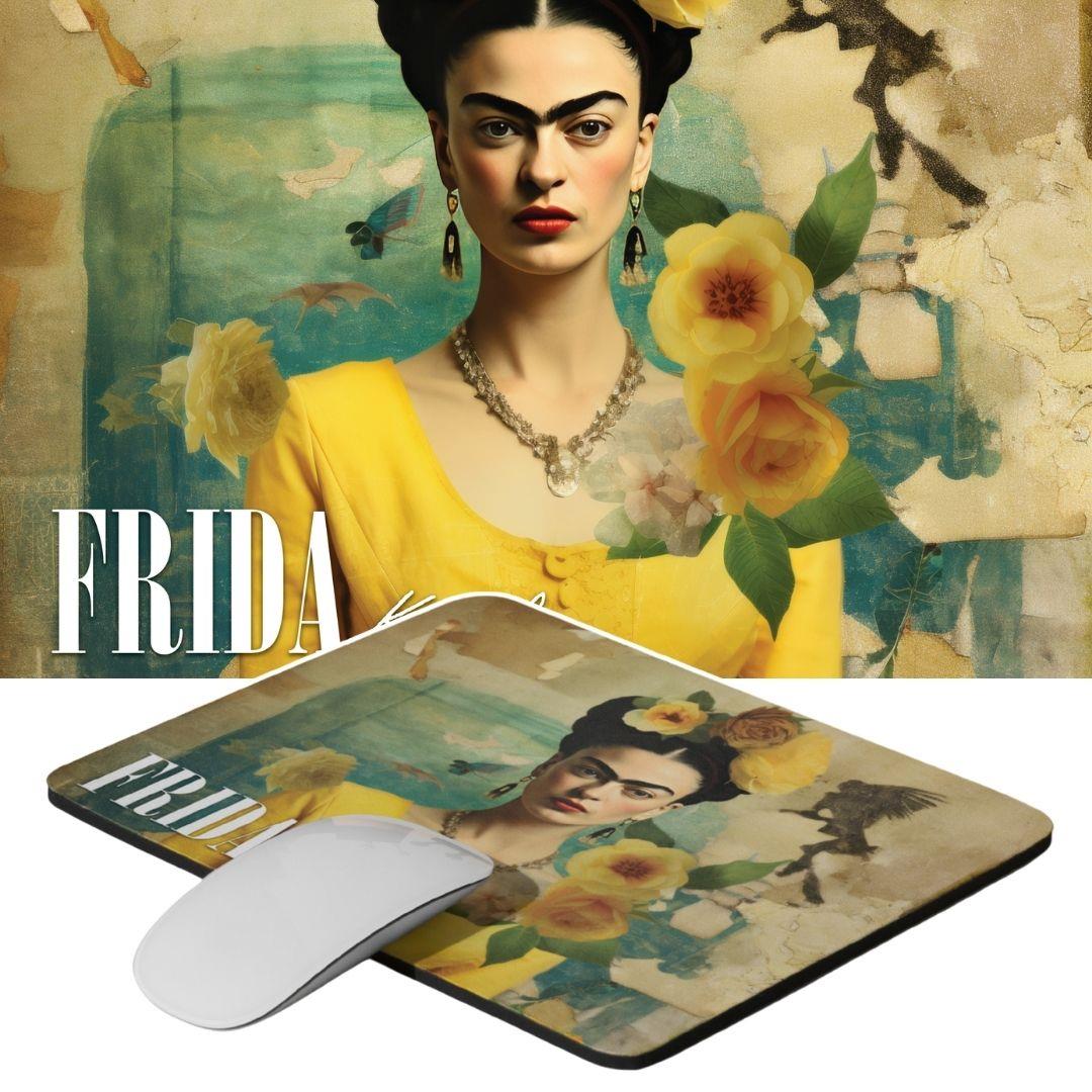 פד לעכבר פרידה קאלו בעיצוב אמנותי – דגם פרידה בצהוב | גיתוש – Gitush