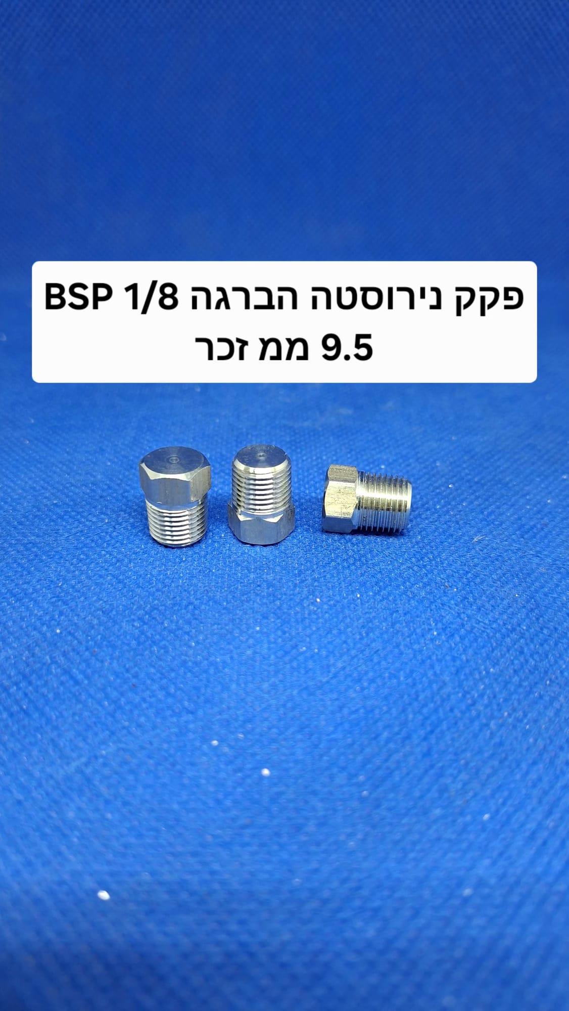 פקק נירוסטה זכר 8\1 רבע מכסה הברגה BSP עשוי בחריטה 9.5 ממ קמפינג לייף