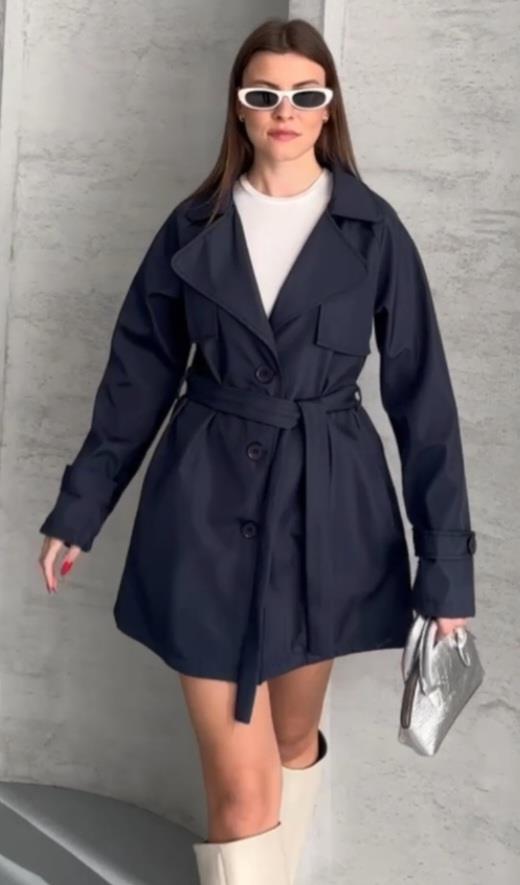 מעיל טרנץ' קצר