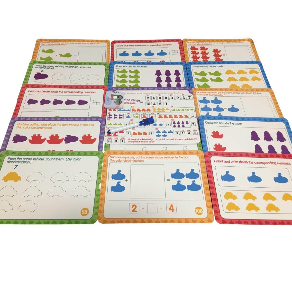 משחק מיון כלי תחבורה + דפי תרגול חשבון