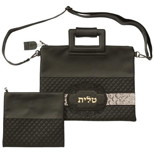 סט כיסויים דמוי עור - אותיות בולטות טלית סט כיסויים דמוי עור - אותיות בולטות טלית