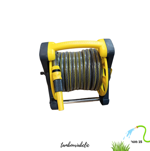 סט גלגלת וצינור גינה 15 מטר – הפתרון הקומפקטי והבטוח למרפסת ולגינה