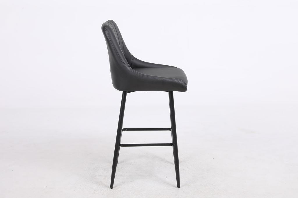 כסא בר מעוצב דגם ברצלונה דמוי עור שחור