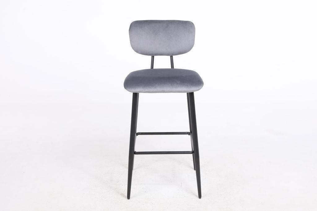 כסא בר מעוצב דגם ונציה בד צבע אפור