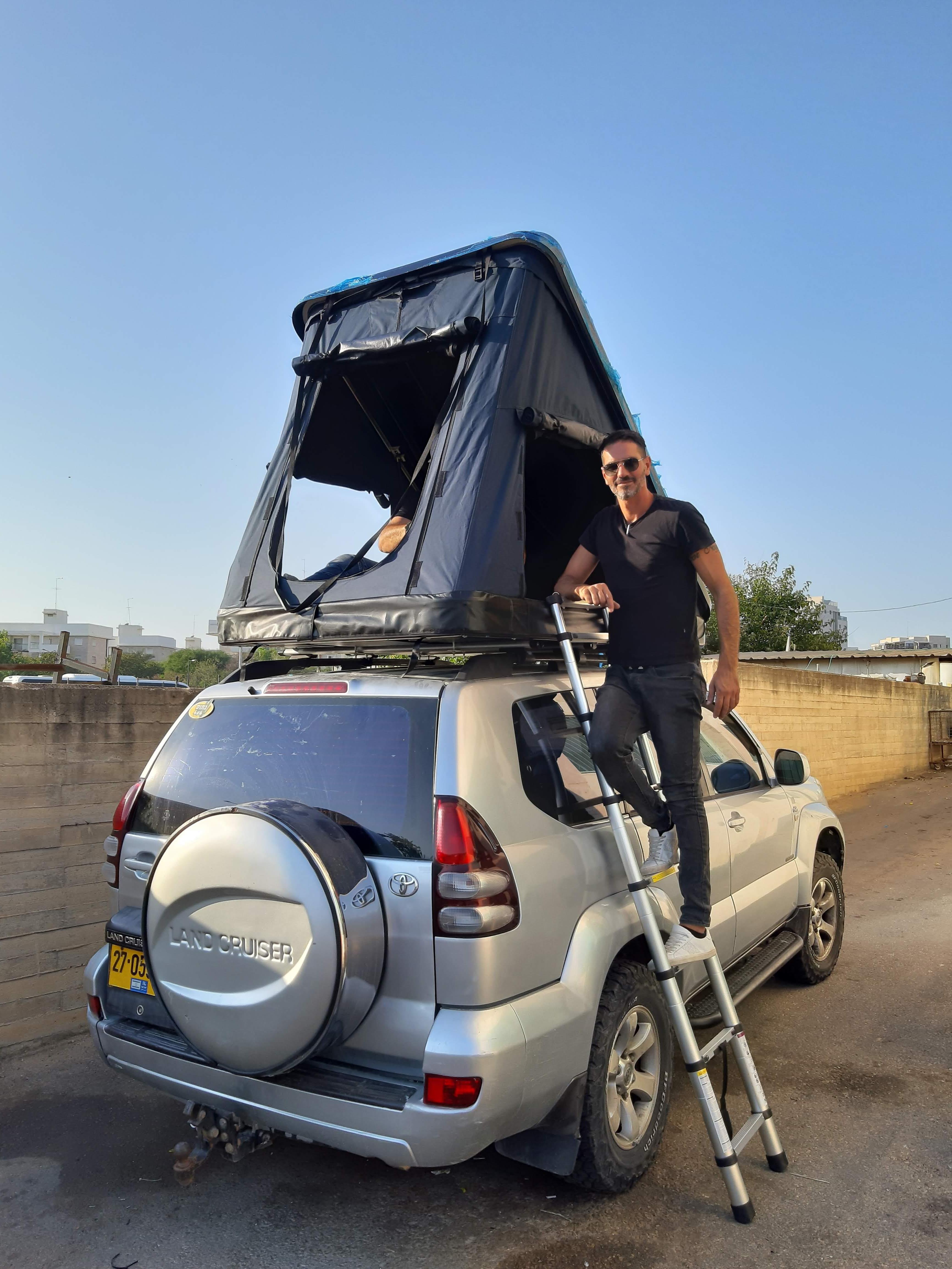 אוהל  לגג הרכב  כיסוי קשיח  זוגי  2 בוכנות מנג'ולינה