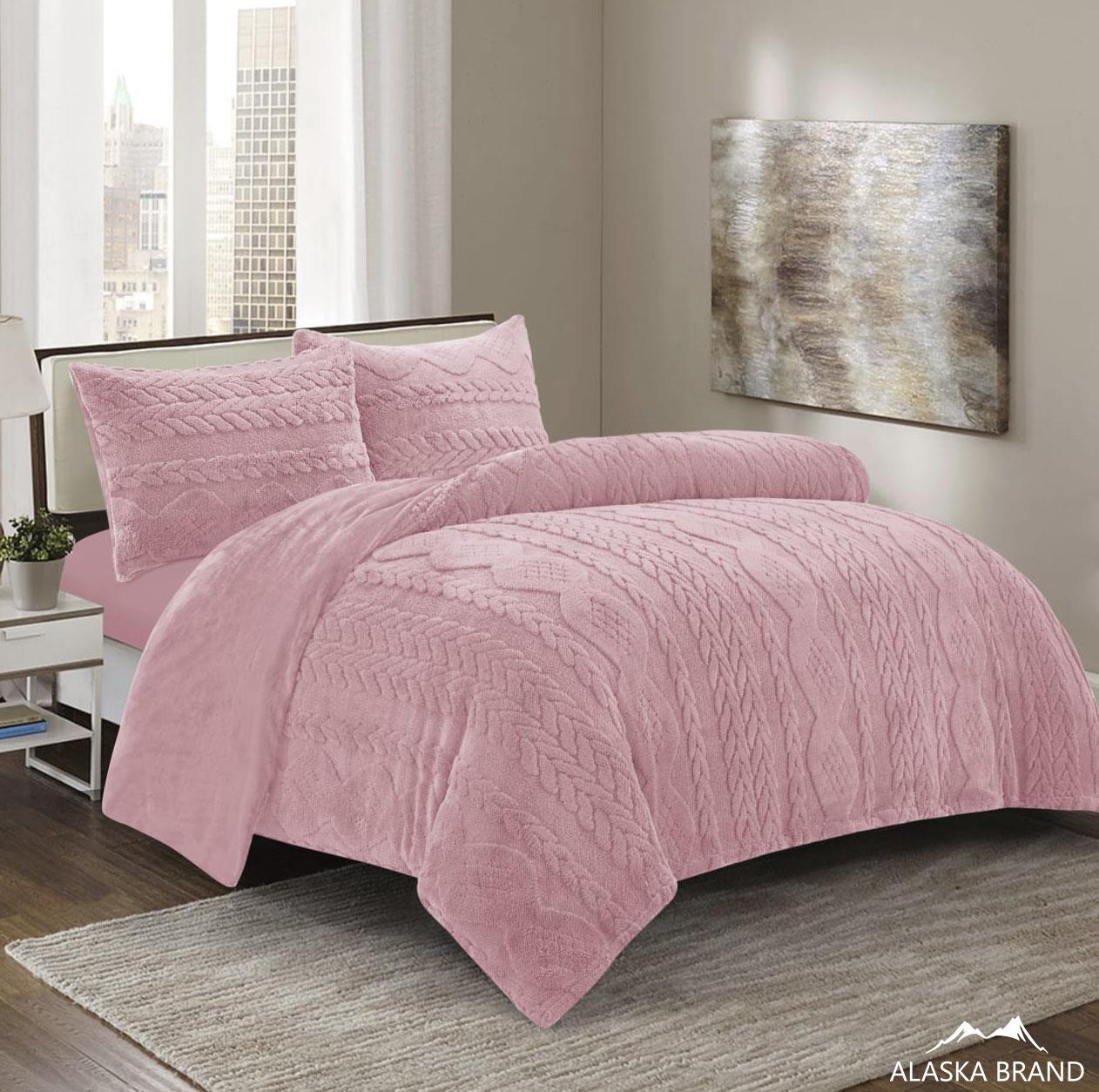 מצעי 100% קורל פליז - רכים ומחממים במיוחד | דגם סוודר Sweater ורוד