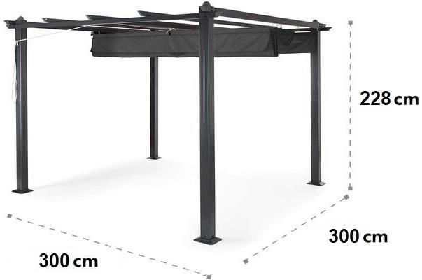 גזיבו גלים 3X3 עם גג נפתח