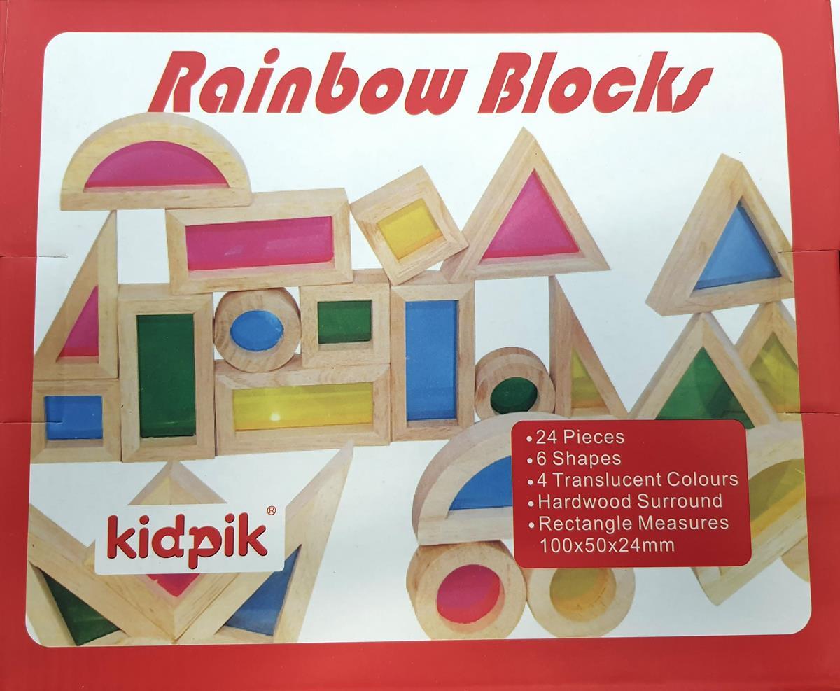 קוביות עץ + פרספקס צבעוני מעביר אור