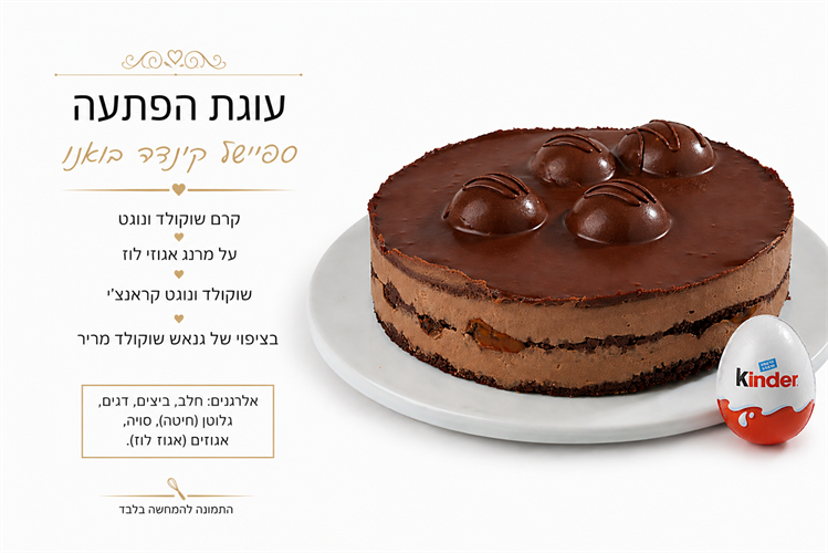 עוגת קינדר - חלבי
