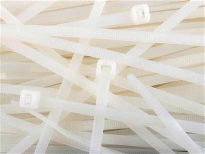 בנדים אזיקונים פלסטיק חבקים צבע לבן 250X3.6 מילימטר