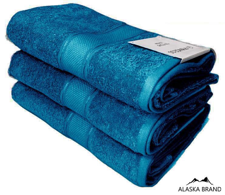 מגבת Royal מבד 100% כותנה צבע כחול ים - דרגת ספיגה גבוהה