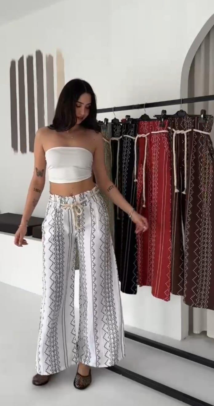 מכנס אתני ריקמה