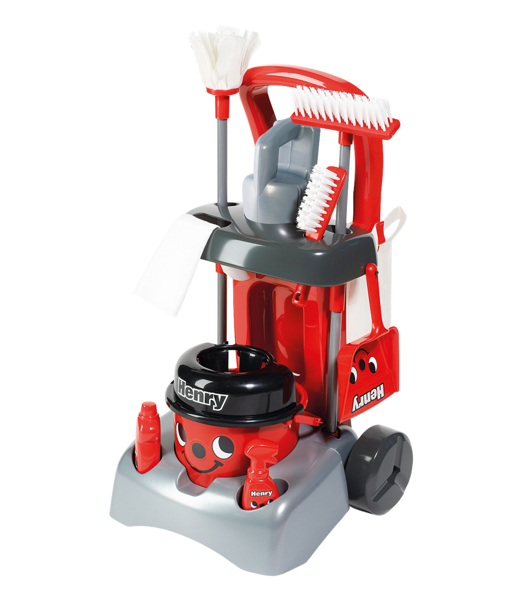 עגלת ניקיון מפוארת של Henry | סט כלי ניקיון כולל מטאטא, שואב ידני ודלי שטיפה לילדים מגילאי 3+