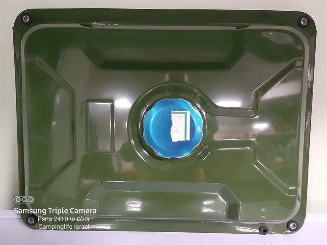 טנק דלק אליהו נפח 15 ליטר מתכת פלדה צבע ירוק צבאי קמפינג לייף