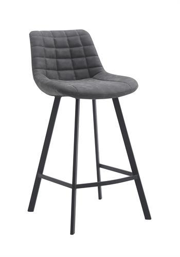 כסא בר מעוצב דגם ניס דמוי עור אפור