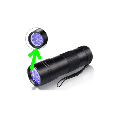 פנס אולטרה סגול UV לבדיקת שטרות מזויפים 12 LED