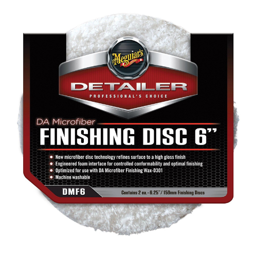 2 יחידות פד מיקרופייבר לווקס - DA MICROFIBER FINISHING DISC 6 מבית MEGUIAR'S | גודל 6 אינץ'