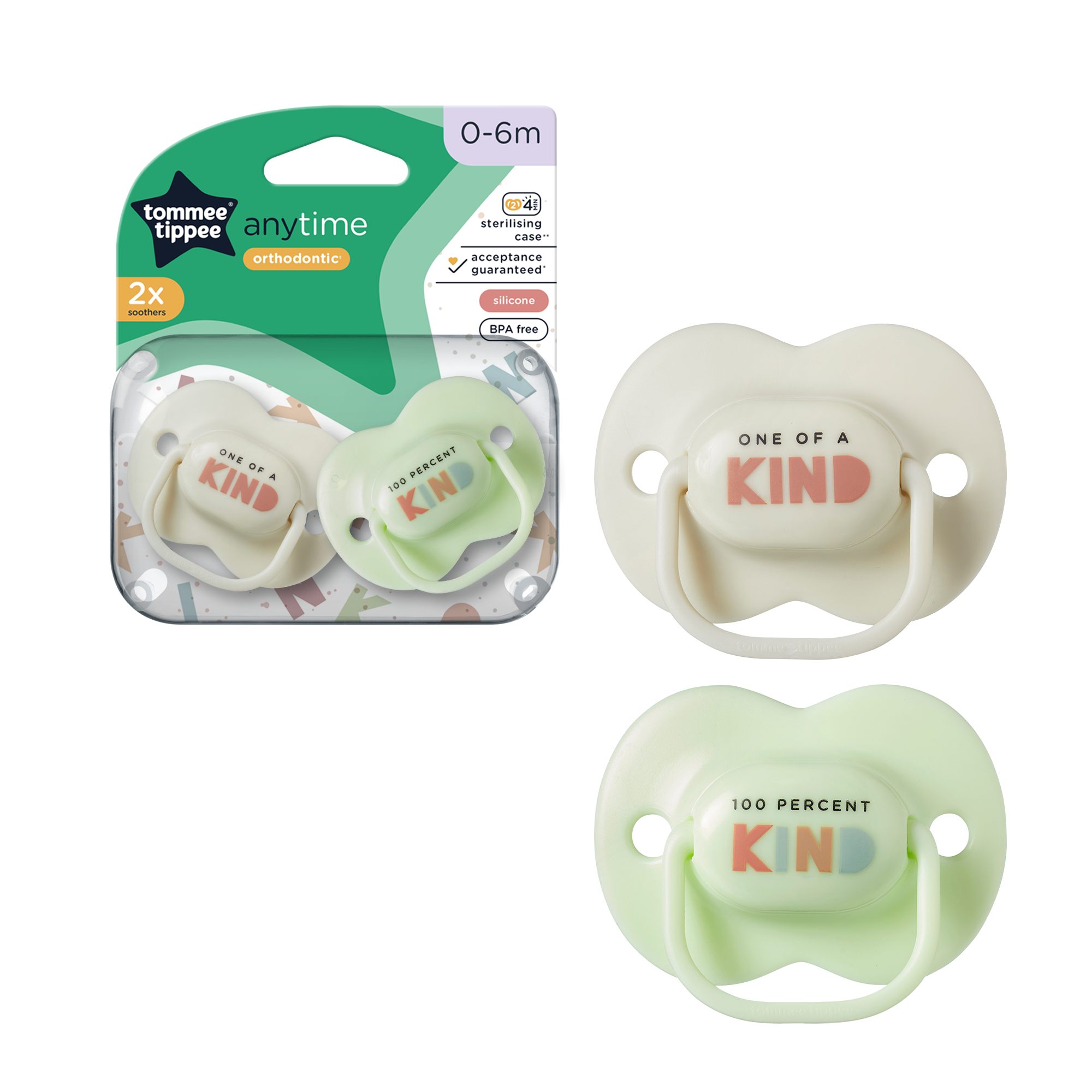 זוג מוצצים לשימוש יומי 0-6 חודשים