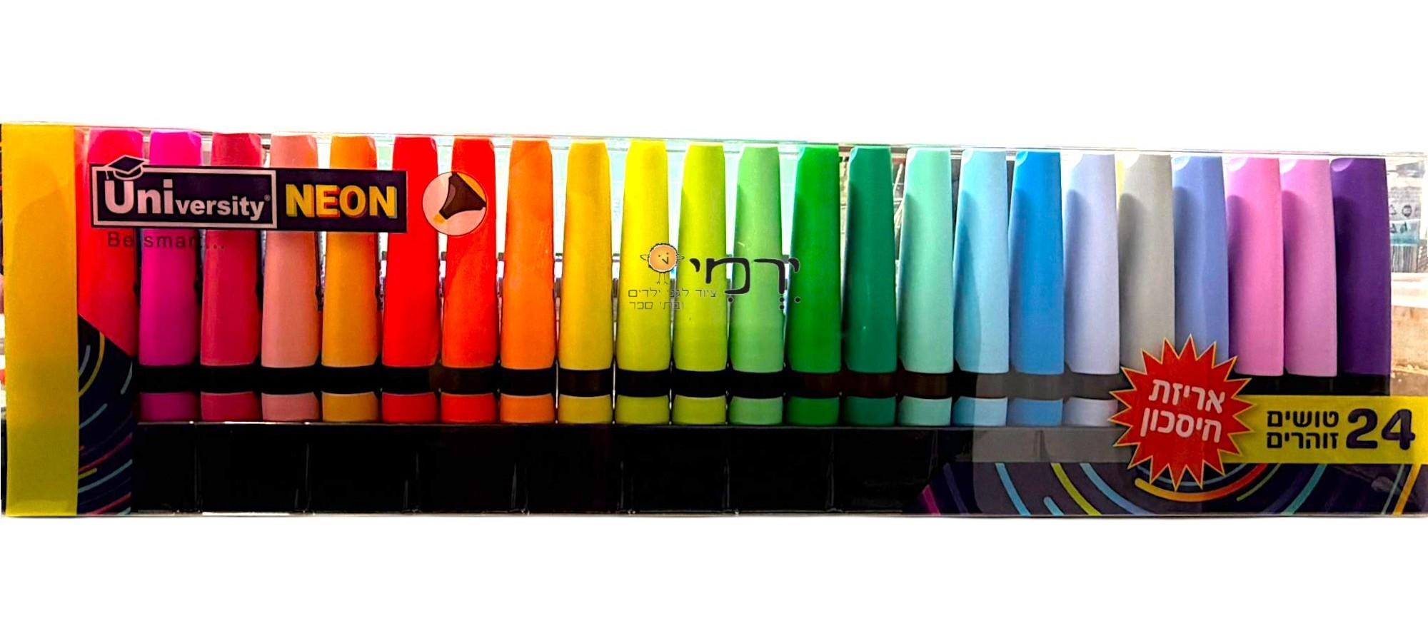 טושים זוהרים 24 יח בחבילה