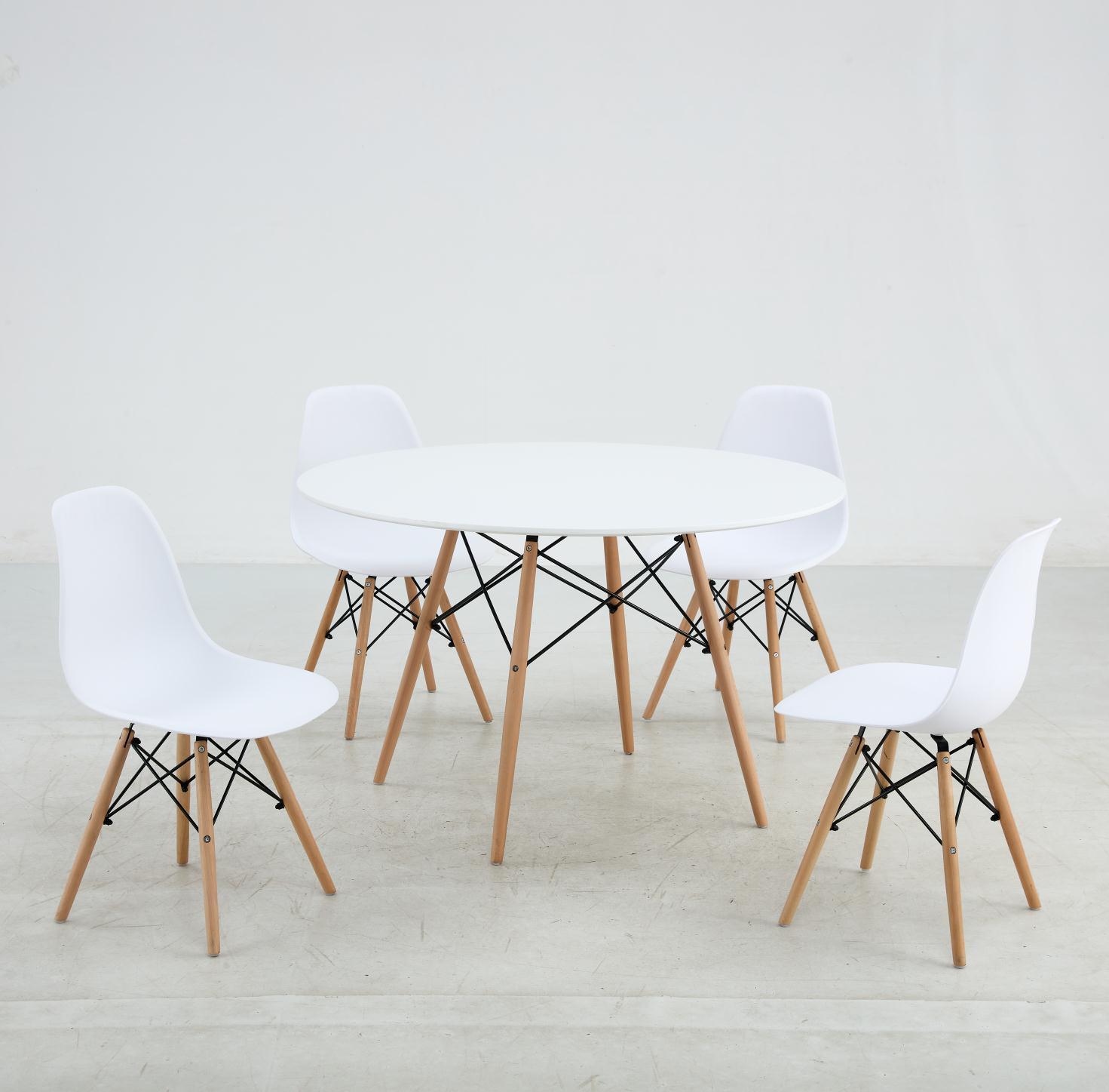 פינת אוכל לבית דגם שירה + 4 כסאות צבע לבן פינת אוכל לבית דגם שירה + 4 כסאות צבע לבן