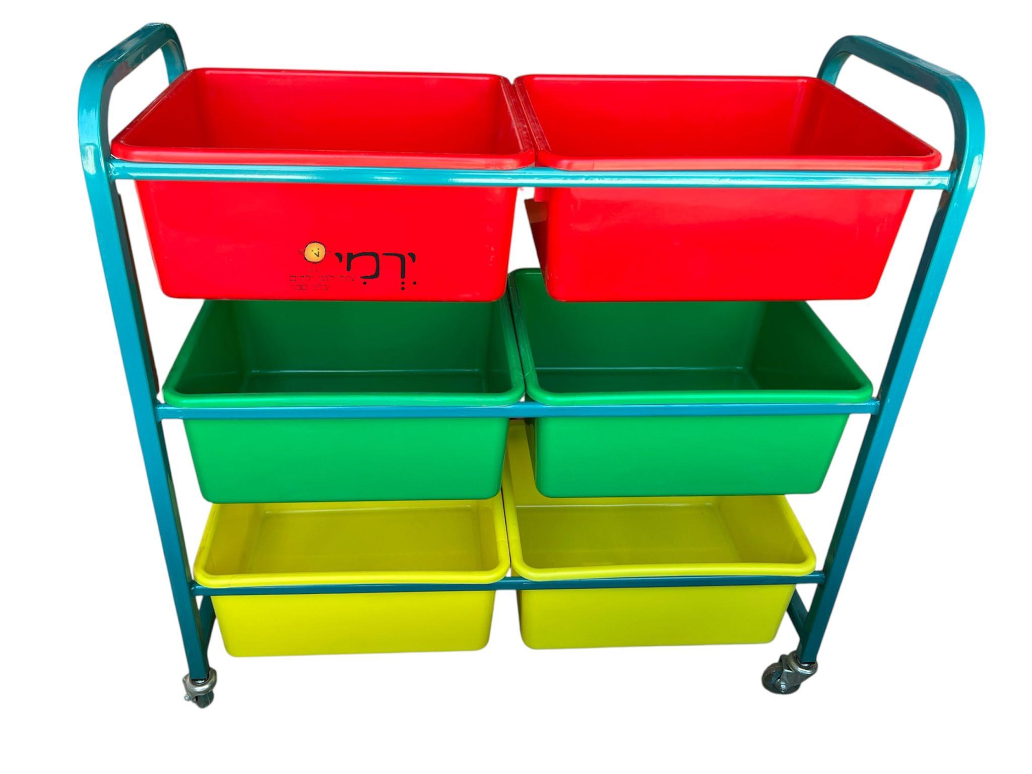 עגלת גרוטאות ניידת 6 מיכלים