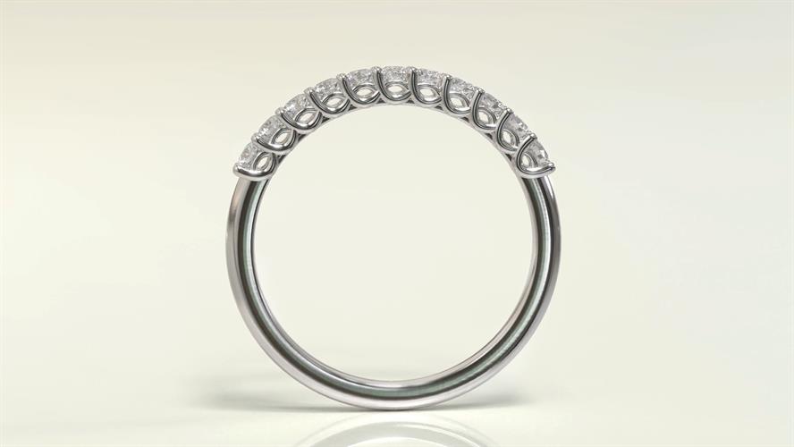 טבעת חצי איטרניטי יהלומים 0.55 קראט זהב לבן 14K