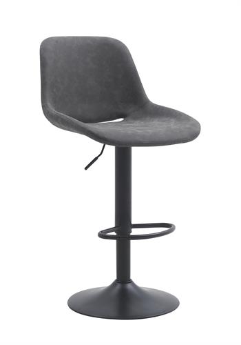 כסא בר מעוצב דגם קנזס דמוי עור צבע אפור