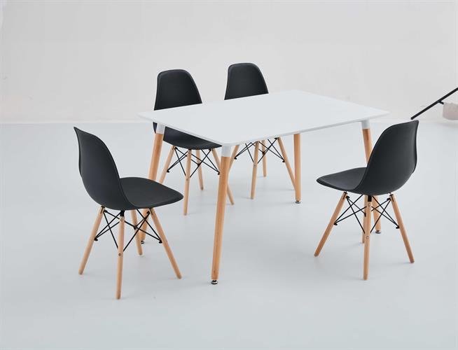 פינת אוכל לבית דגם פריז צבע לבן + 4 כסאות