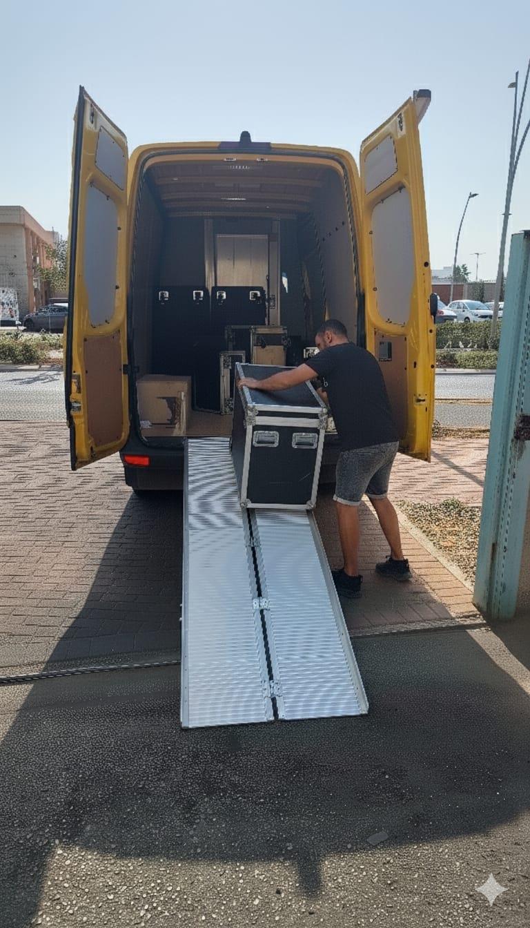 רמפה לפריקה והעמסה לטנדר מסחרי מתקפלת אלומיניום אורך 2.4 מטר רוחב 73 סמ 2 רגליים קמפינג לייף