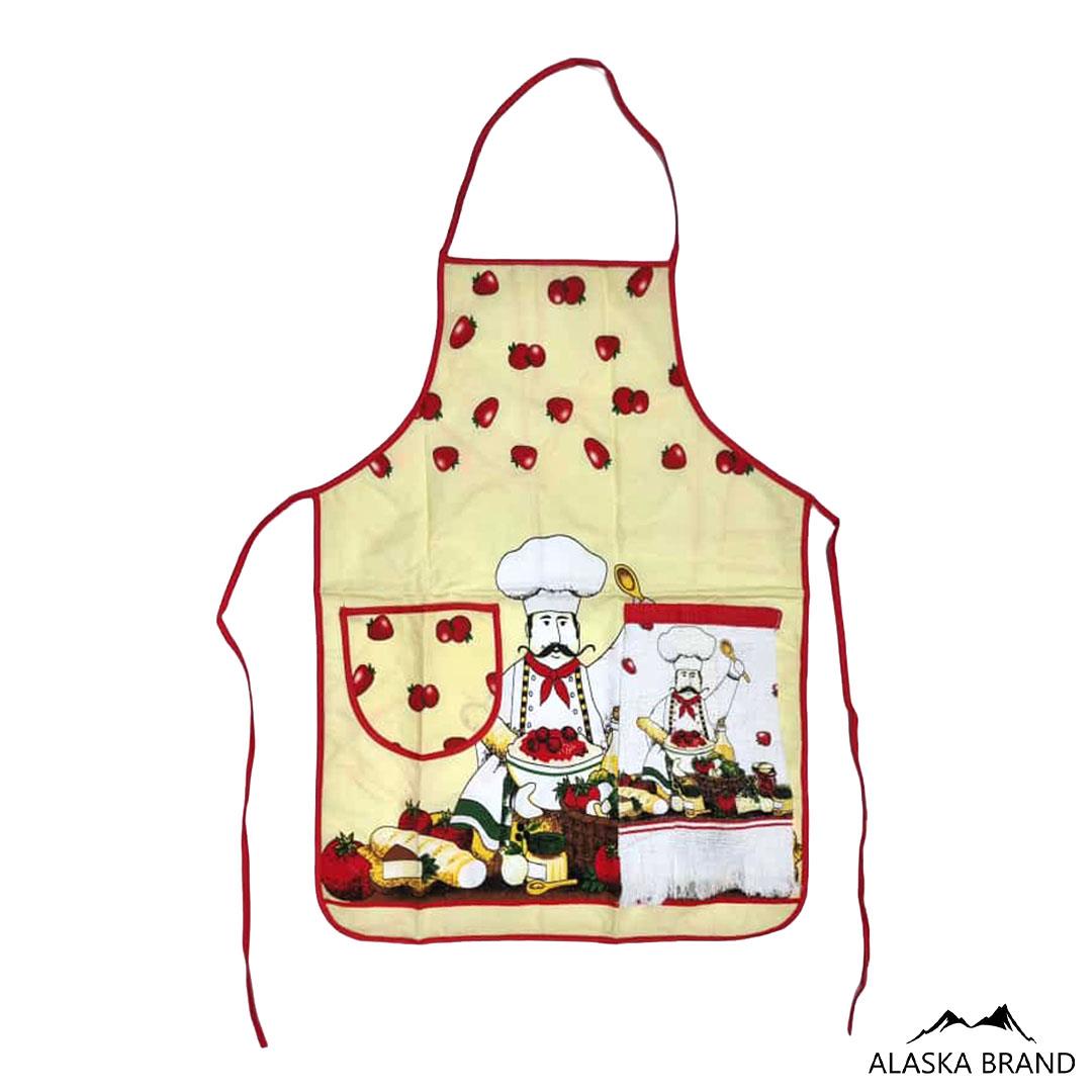 סינר איכותי + מגבת סקוצ' דגם שף איטלקי - Italian Chef