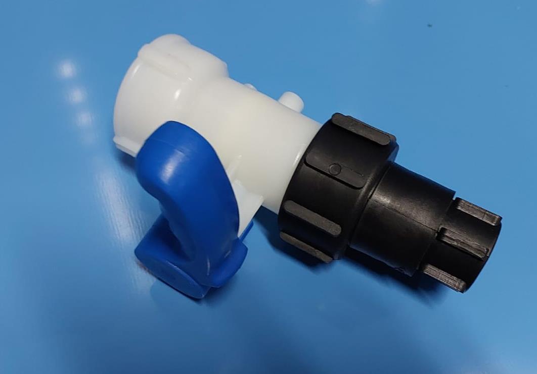 ברז 2 צול למיכל IBC קובייה 1000 ליטר כולל רקורד מעבר הברגה מ 2 צול ל 1 צול קמפינג לייף