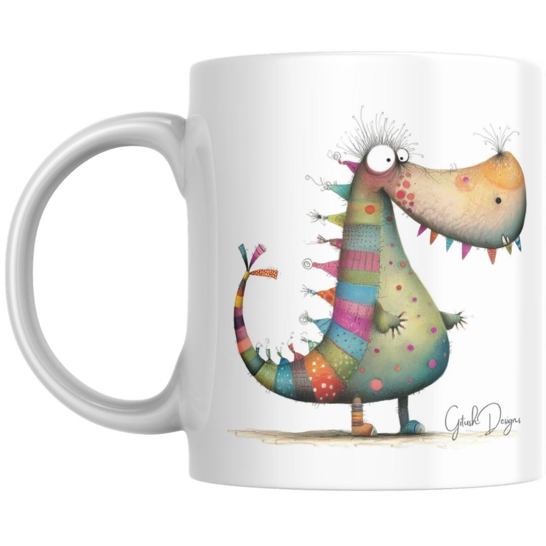 ספל דינו צבעוני עם הכיתוב זה לא סתם תפור עליי זה אני ספל דינו צבעוני עם הכיתוב זה לא סתם תפור עליי זה אני