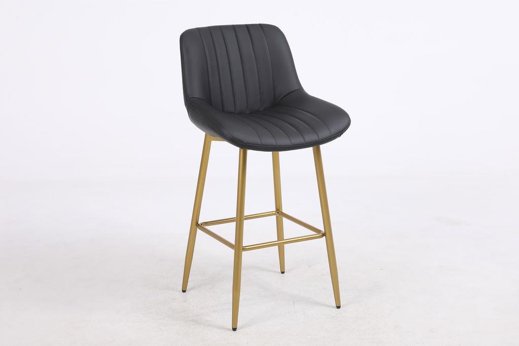 כסא בר מעוצב דגם אלין דמוי עור שחור