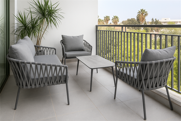 מערכת ישיבה אלומיניום לגינה ולמרפסת דגם טוסקנה