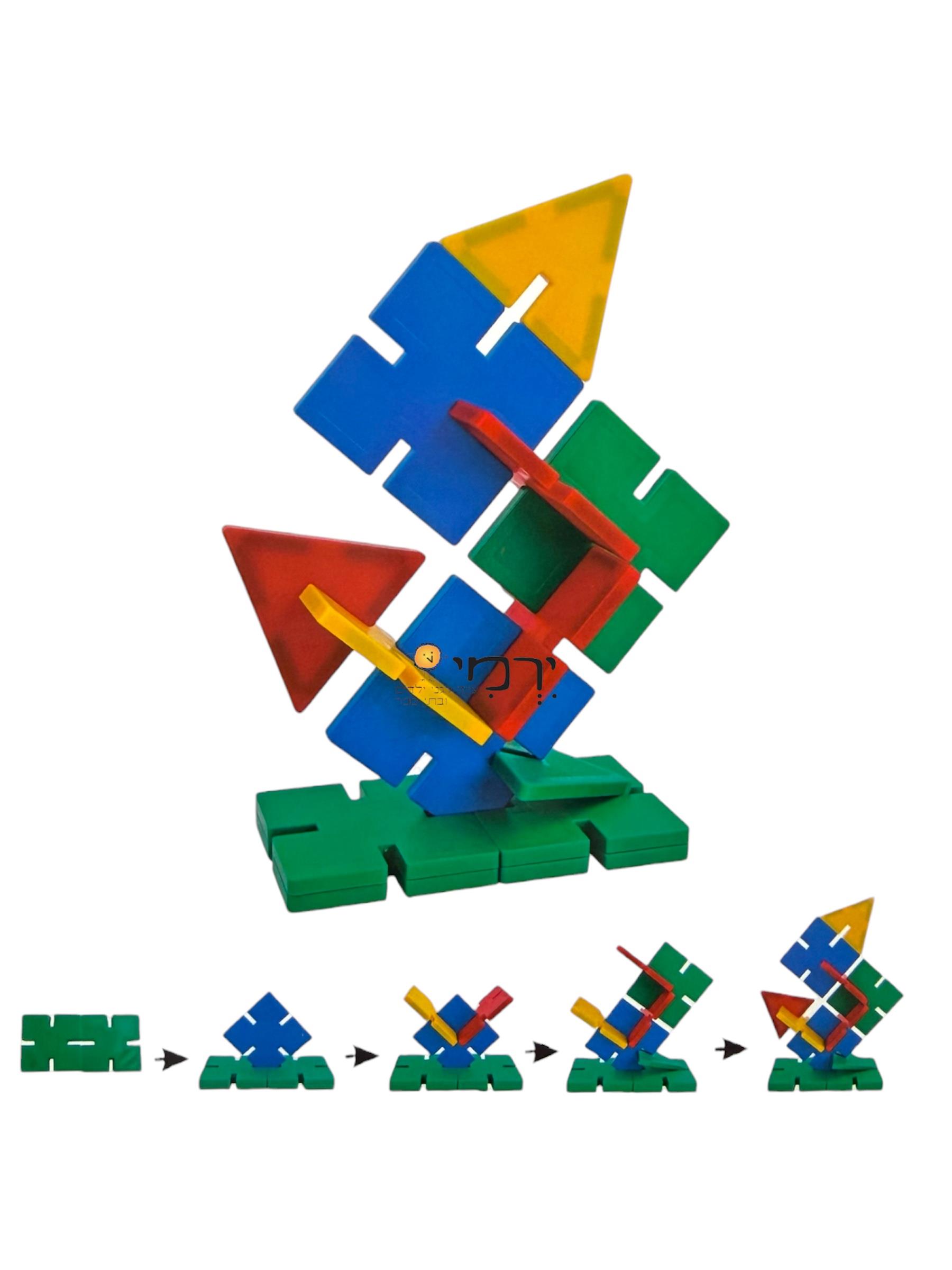 משחק מגנטים צורות תלת מימד 102 חלקים + דגמים