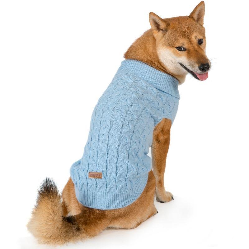 סוודר צמות תכלת לכלב 20 Rebus
