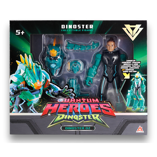 דינוסטר DINOSTER - דמות משחק עם שריון נפרד להלבשה Armor Up - אוז (ירוק)