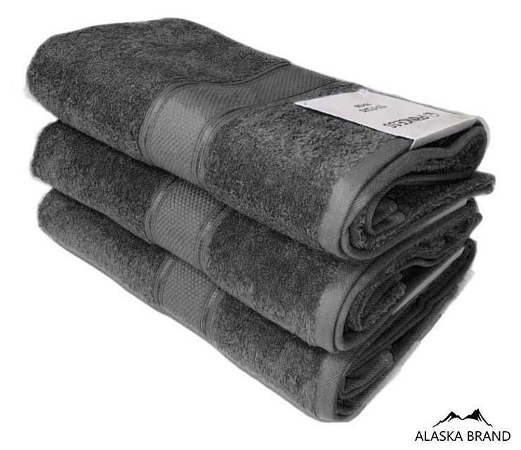 מגבת Royal מבד 100% כותנה צבע אפור כהה - דרגת ספיגה גבוהה