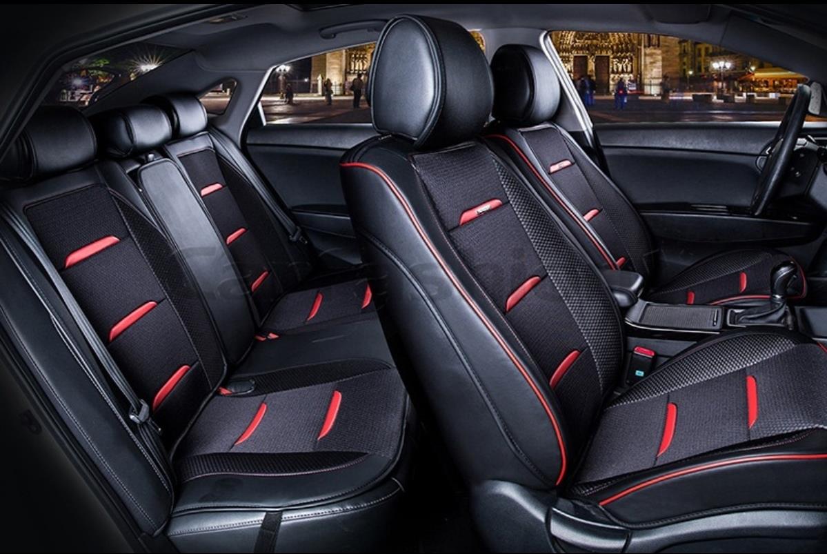 ריפודים נאים לרכב ריפוד כיסוי ושמירה על מושב הרכב צבע שחור עם נגיעות אדום   BUSINESS PLUS