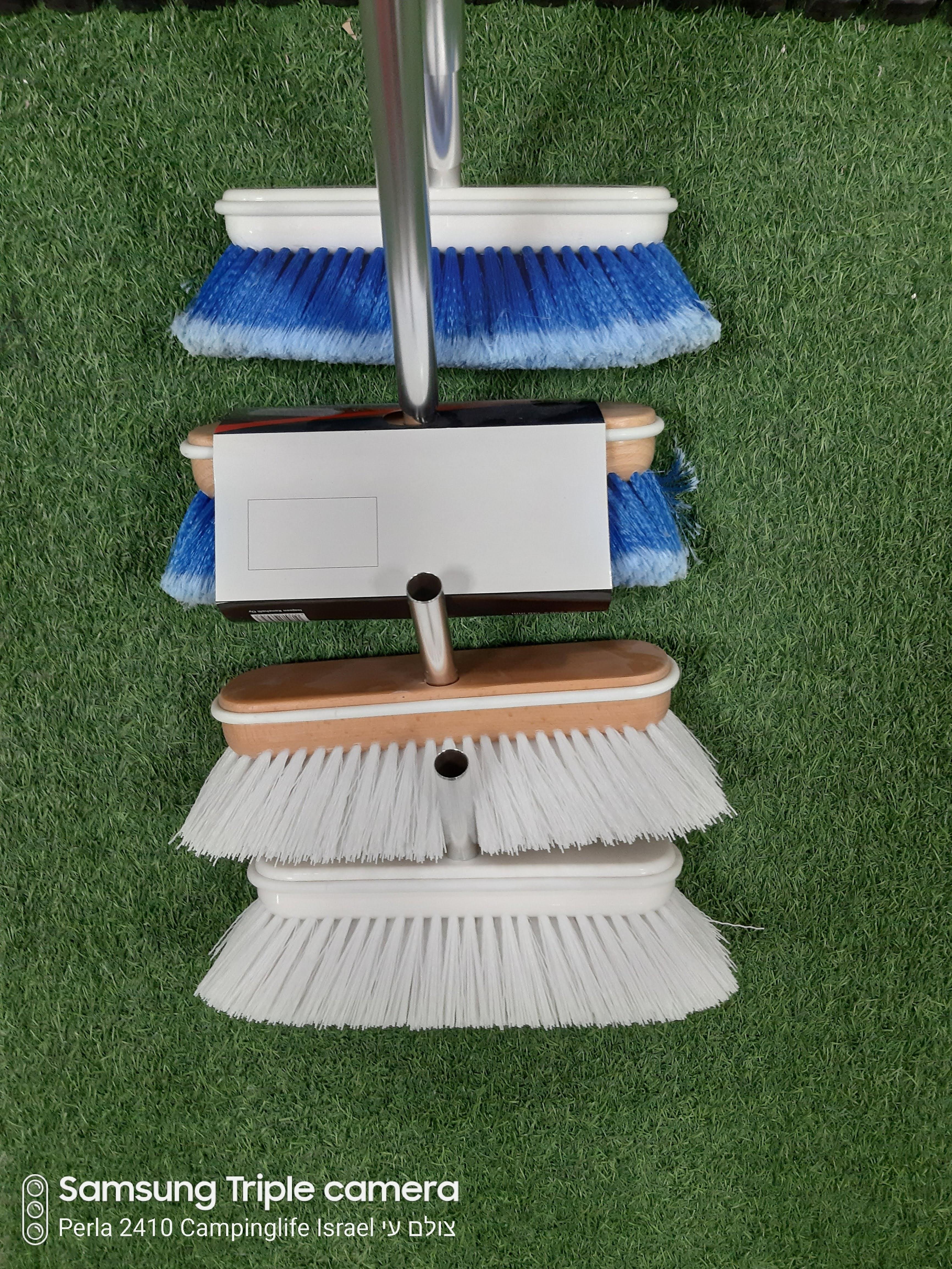 מטאטא גס בסיס פוליאסטר לבן זיפים גסים קשים צבע לבן ליאכטה ועוד קמפינג לייף