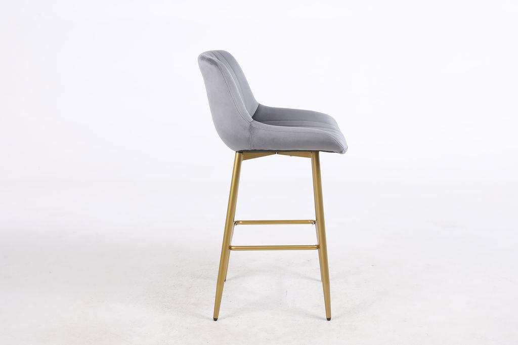 כסא בר מעוצב דגם אלין בד צבע אפור