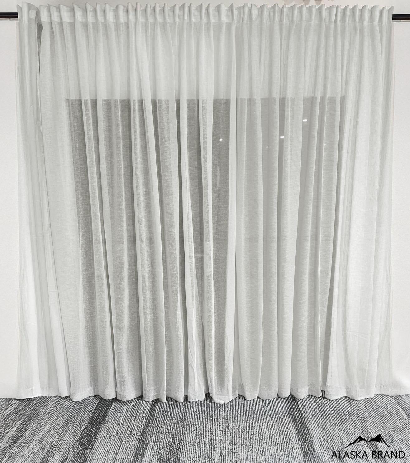 וילון השחלה דמוי פשתן - דגם דליה (גם במידות גדולות)