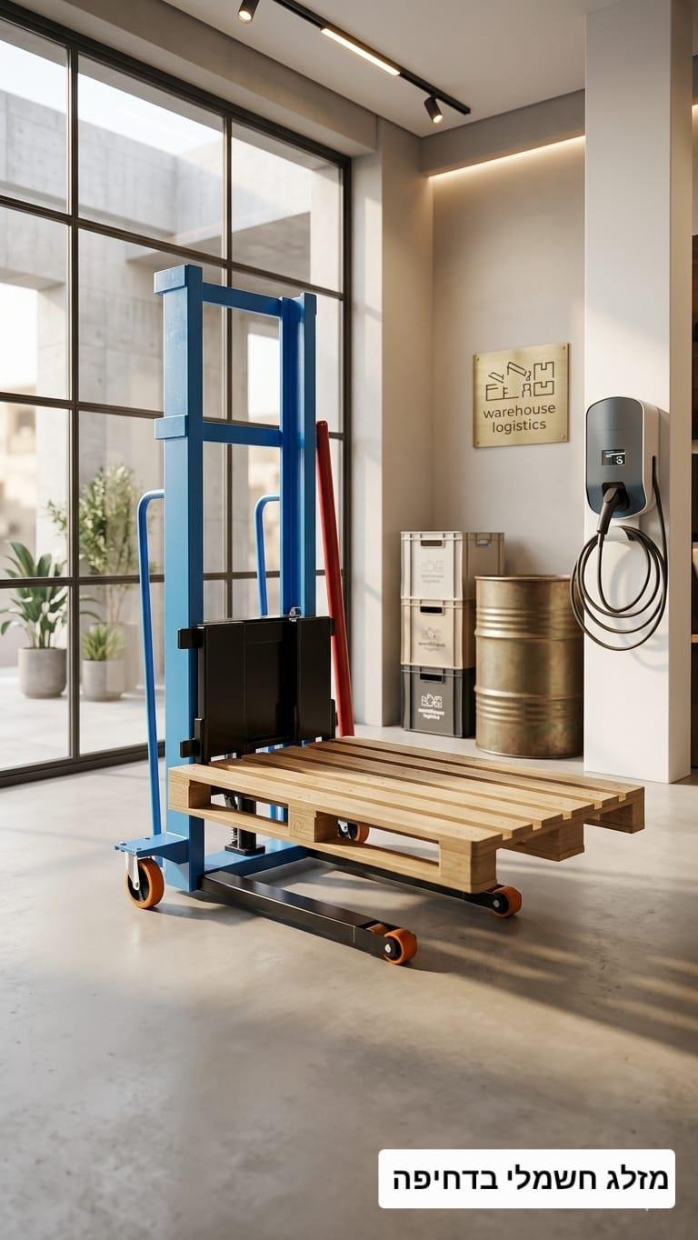 מלגזה אדם הולך חשמלית משומשת - המלגזון עולה ויורד חשמלית - נוסע בדחיפה ידנית בלבד קמפינג לייף