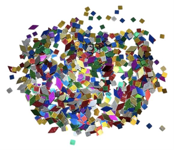 פייטים דגם מרובעים צבעוניים ליצירה והדבקה