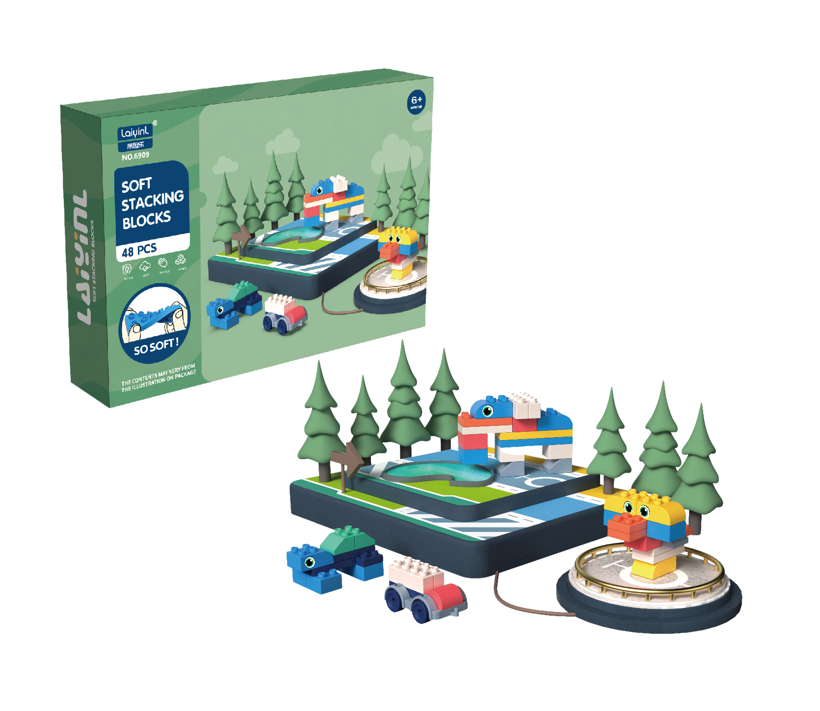 סופט בלוקס  Soft Blocks משחק הרכבה 48 אבני הרכבה גמישות